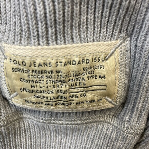 Polo Ralph‎ Lauren Sweater Men’s XXL  1/4 Zip Pullover Gray 100% Cotton RN#41381 - Picture 4 of 9